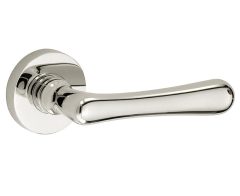 Deurklink op geveerd rozet Linea/Vivo glans nikkel