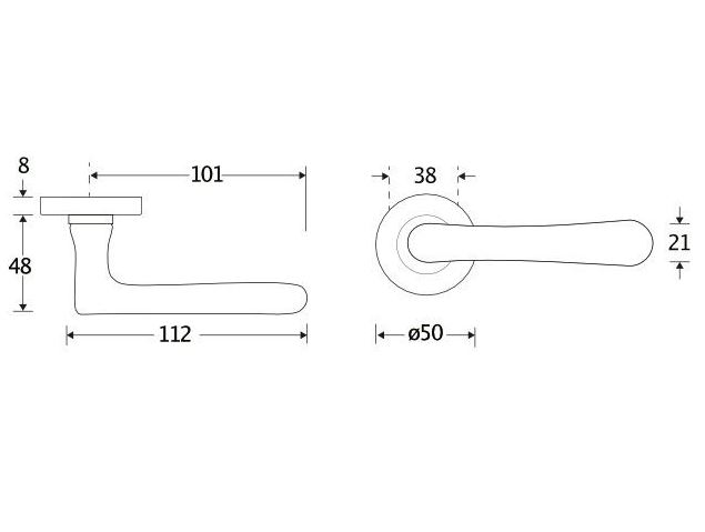 Deurklink op geveerd rozet Linea/Vivo glans nikkel - Afbeelding 2