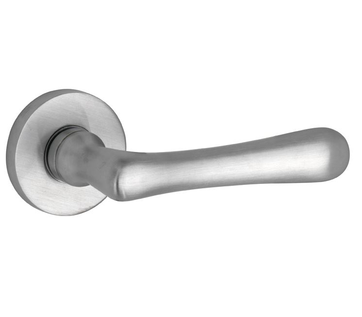 Deurklink op geveerd rozet Linea/Vivo mat chroom