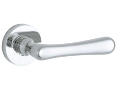 Deurklink op geveerd rozet Linea/Vivo glans chroom