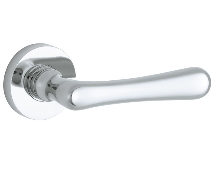 Deurklink op geveerd rozet Linea/Vivo glans chroom