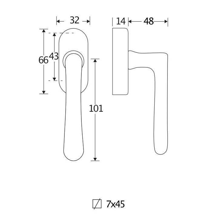 Draaikiepgarnituur Linea/Elegant messing ongelakt - Afbeelding 2