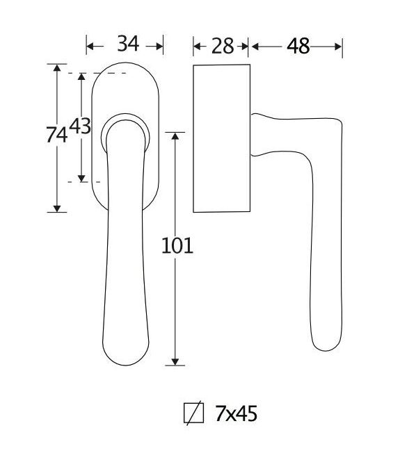 SKG2 Draaikiepgarnituur afsluitbaar Linea/Elegant mat nikkel ongelakt - Afbeelding 2