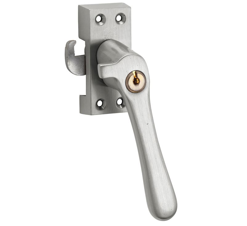 SKG Raamsluiting Met Sluitplaat Rechts Linea mat nikkel ongelakt