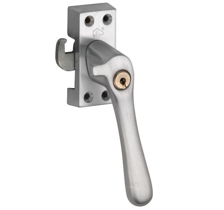 SKG Raamsluiting Met Sluitplaat Rechts Linea mat chroom