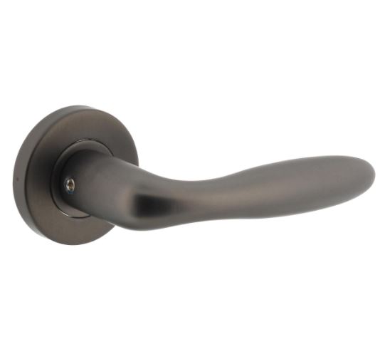 Intersteel deurklink Jupiter op rozet ø53x8mm rvs antraciet grijs