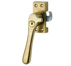 SKG Raamsluiting Met Sluitplaat Links Linea messing antiek