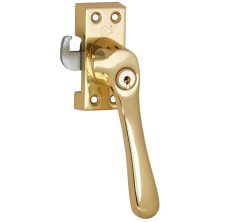 SKG Raamsluiting Met Sluitplaat Rechts Linea messing ongelakt