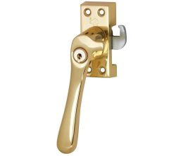 SKG Raamsluiting Met Sluitplaat Links Linea messing ongelakt