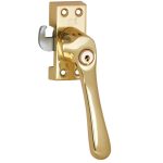 SKG Raamsluiting Met Sluitplaat Rechts Linea messing gelakt