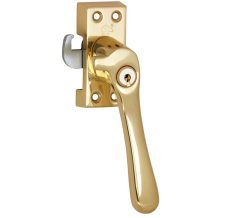 SKG Raamsluiting Met Sluitplaat Rechts Linea messing gelakt