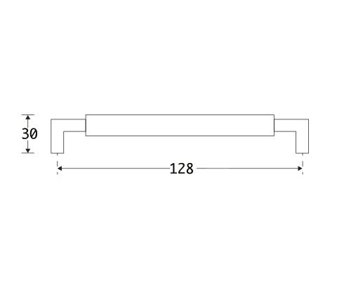 Meubelgreep Bauhaus 128 mm glans chroom - Afbeelding 2