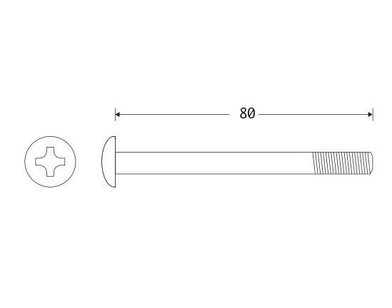 1 Bout M6x80 mm messing ongelakt - Afbeelding 2