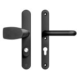 AXA Oval Plus Smal veiligheidsbeslag PC72 SKG3 met kerntrekbeveiliging Wing-greep/kruk zwart