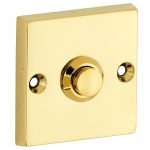 Beldrukker Bauhaus messing ongelakt