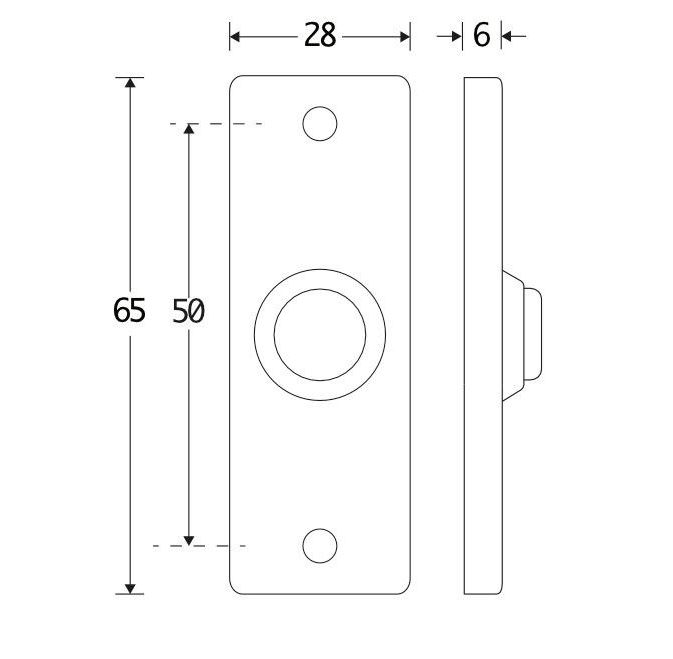 Beldrukker Elegant messing ongelakt - Afbeelding 2