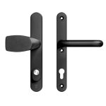 AXA Oval Plus Smal veiligheidsbeslag PC92 SKG3 met kerntrekbeveiliging Wing-greep/kruk zwart