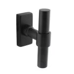 Intersteel raamkruk T-vorm Recht op rechthoekig rozet zwart