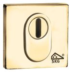 SKG3 cilinderrozet buiten + kerntrekbeveiliging Bauhaus messing ongelakt