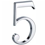 Huisnummer 5 Roman 120 mm glans chroom