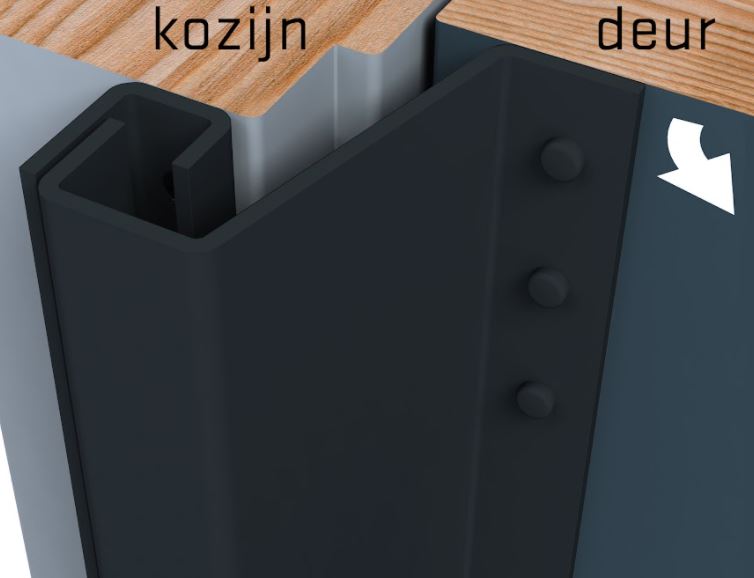 SecuStrip Anti-Inbraakstrip Plus Buitendraaiend 2300 mm Achterdeur Terugligging 21-27 mm zwartgrijs - Afbeelding 2