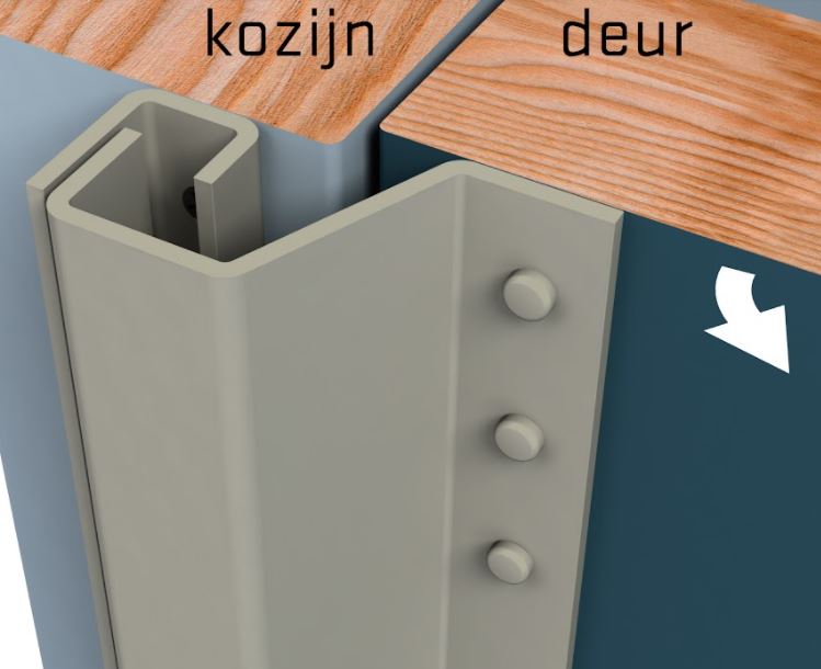 SecuStrip Anti-Inbraakstrip Plus Buitendraaiend 2115 mm Achterdeur Terugligging 0-6 mm Grondverf - Afbeelding 2