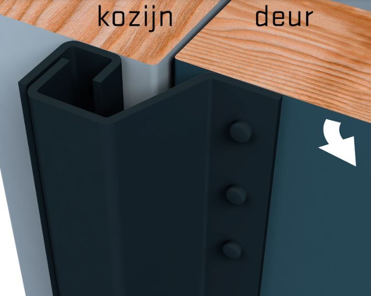 SecuStrip Anti-Inbraakstrip Plus Buitendraaiend 2300 mm Achterdeur Terugligging 0-6 mm zwartgrijs - Afbeelding 2