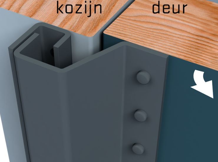 SecuStrip Anti-Inbraakstrip Plus Buitendraaiend 2300 mm Achterdeur Terugligging 0-6 mm Basalt Grijs - Afbeelding 2