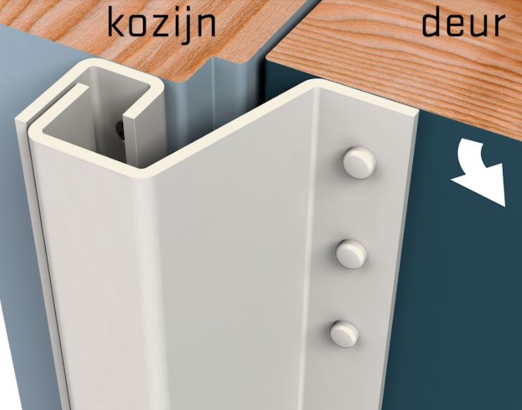 SecuStrip Anti-Inbraakstrip Plus Buitendraaiend 2300 mm Achterdeur Terugligging 7-13 mm Crème - Afbeelding 2