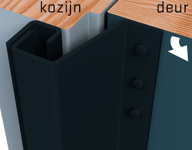 SecuStrip Anti-Inbraakstrip Plus Buitendraaiend 2300 mm Achterdeur Terugligging 14-20 mm zwartgrijs - Afbeelding 2