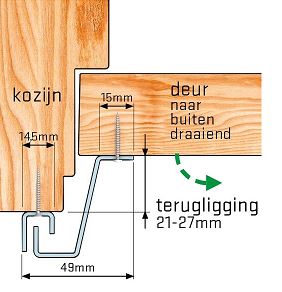 SecuStrip Anti-Inbraakstrip Plus Buitendraaiend 2300 mm Achterdeur Terugligging 21-27 mm Crème - Afbeelding 3