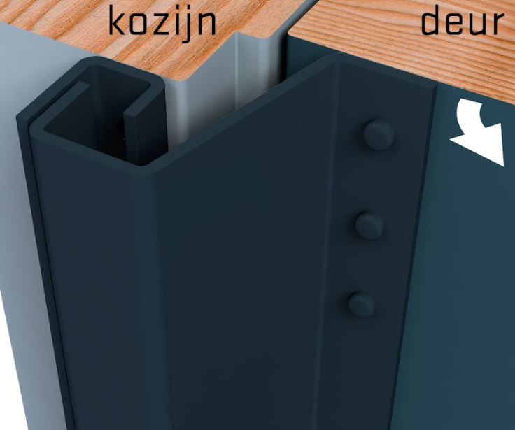 SecuStrip Anti-Inbraakstrip Plus Buitendraaiend 2300 mm Achterdeur Terugligging 14-20 mm Antracietgrijs - Afbeelding 2