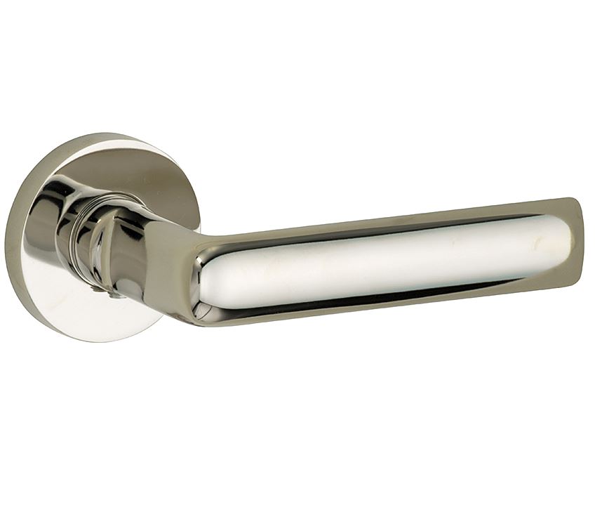 Deurklink op geveerd rozet Padania/Vivo glans nikkel