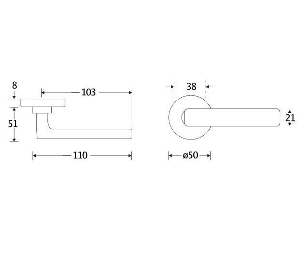 Deurklink op geveerd rozet Padania/Vivo glans nikkel - Afbeelding 2
