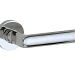 Deurklink op geveerd rozet Padania/Vivo glans chroom