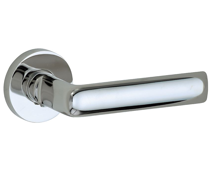 Deurklink op geveerd rozet Padania/Vivo glans chroom