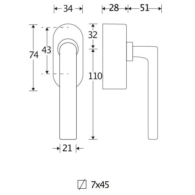 SKG2 Draaikiepgarnituur afsluitbaar Padania/Elegant messing gelakt - Afbeelding 2