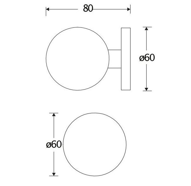 Voordeurknop Kogel 60mm mat zwart - Afbeelding 2