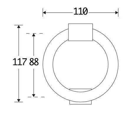 Deurklopper Anello mat zwart - Afbeelding 2
