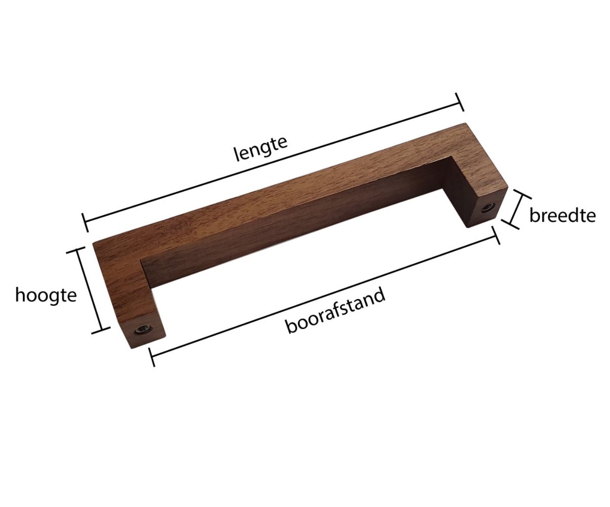 Greep Bench Recht Walnoot gelakt 224 mm - Afbeelding 2
