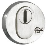 SKG3 cilinderrozet buiten + kerntrekbeveiliging Elegant mat nikkel PVD