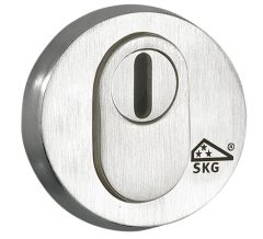 SKG3 cilinderrozet buiten + kerntrekbeveiliging Elegant mat nikkel PVD