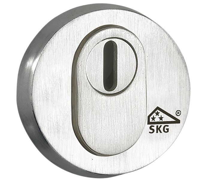 SKG3 cilinderrozet buiten + kerntrekbeveiliging Elegant mat nikkel PVD