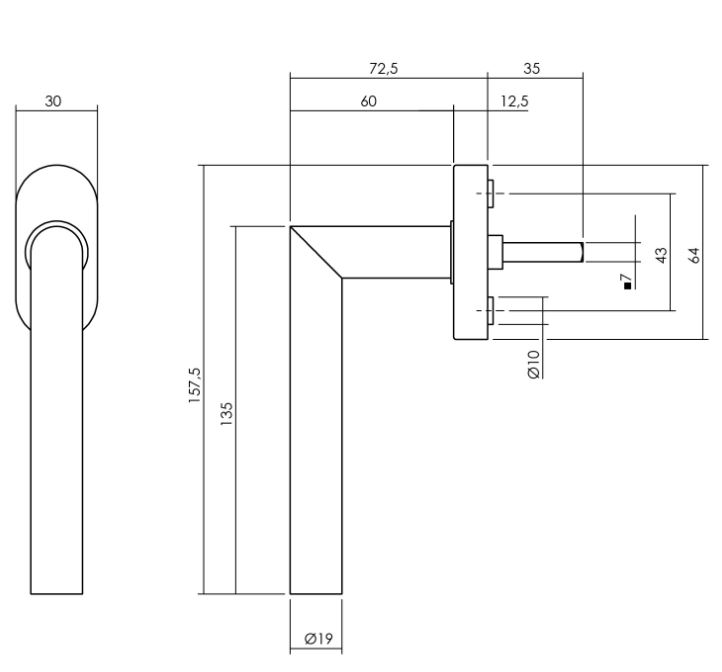 Intersteel raamkruk Jura op ovaal rozet zwart - Afbeelding 2