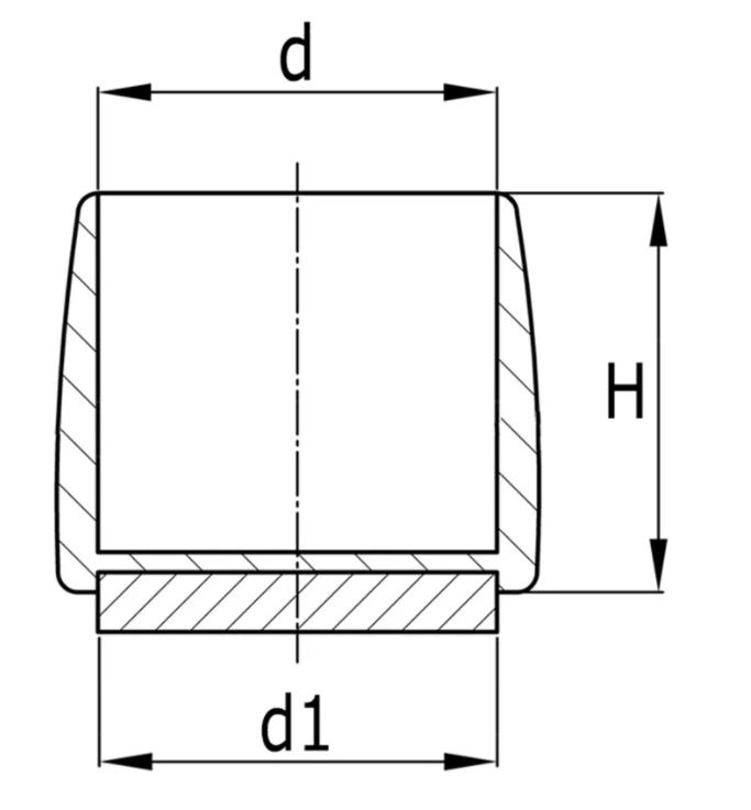 Omsteekdop PVC ⌀25 mm Naturel + Vilt - Afbeelding 2