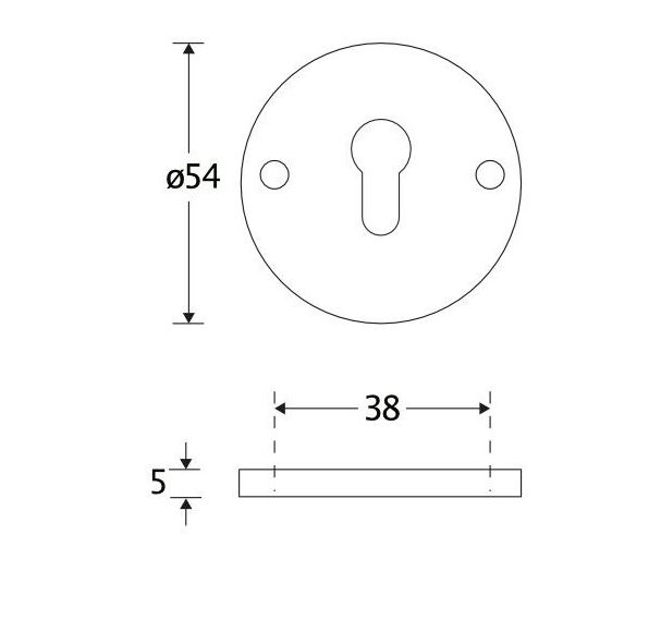 SKG3 cilinderrozet binnen Elegant messing gelakt - Afbeelding 2