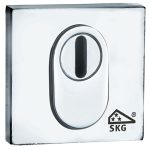 SKG3 cilinderrozet buiten + kerntrekbeveiliging Bauhaus glans chroom