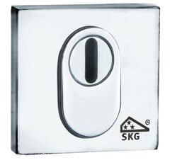 SKG3 cilinderrozet buiten + kerntrekbeveiliging Bauhaus glans chroom