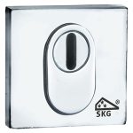 SKG3 cilinderrozet buiten + kerntrekbeveiliging Bauhaus mat nikkel PVD