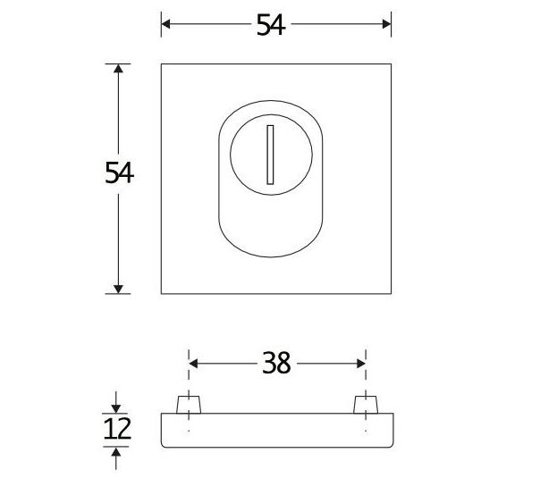 SKG3 cilinderrozet buiten + kerntrekbeveiliging Bauhaus mat nikkel PVD - Afbeelding 2
